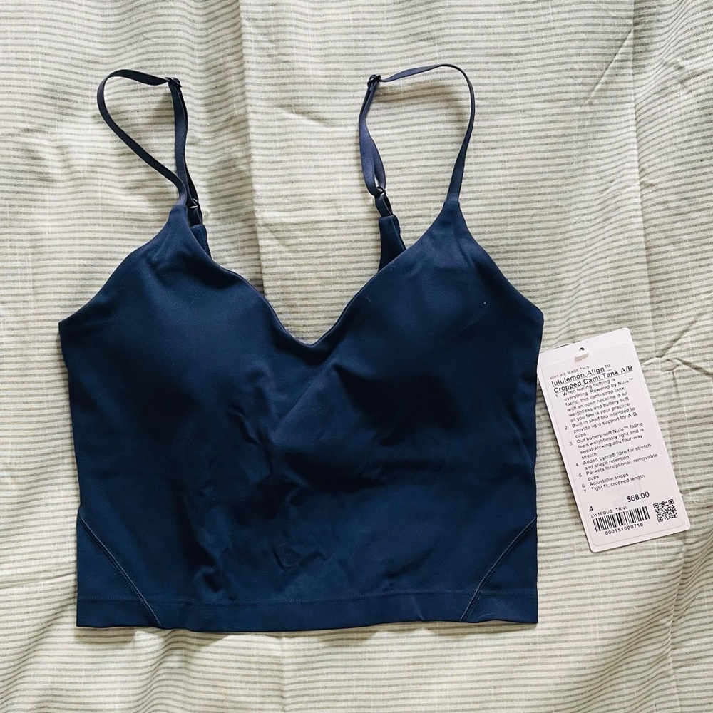 NWT Lululemon align cropped cami - true navy
